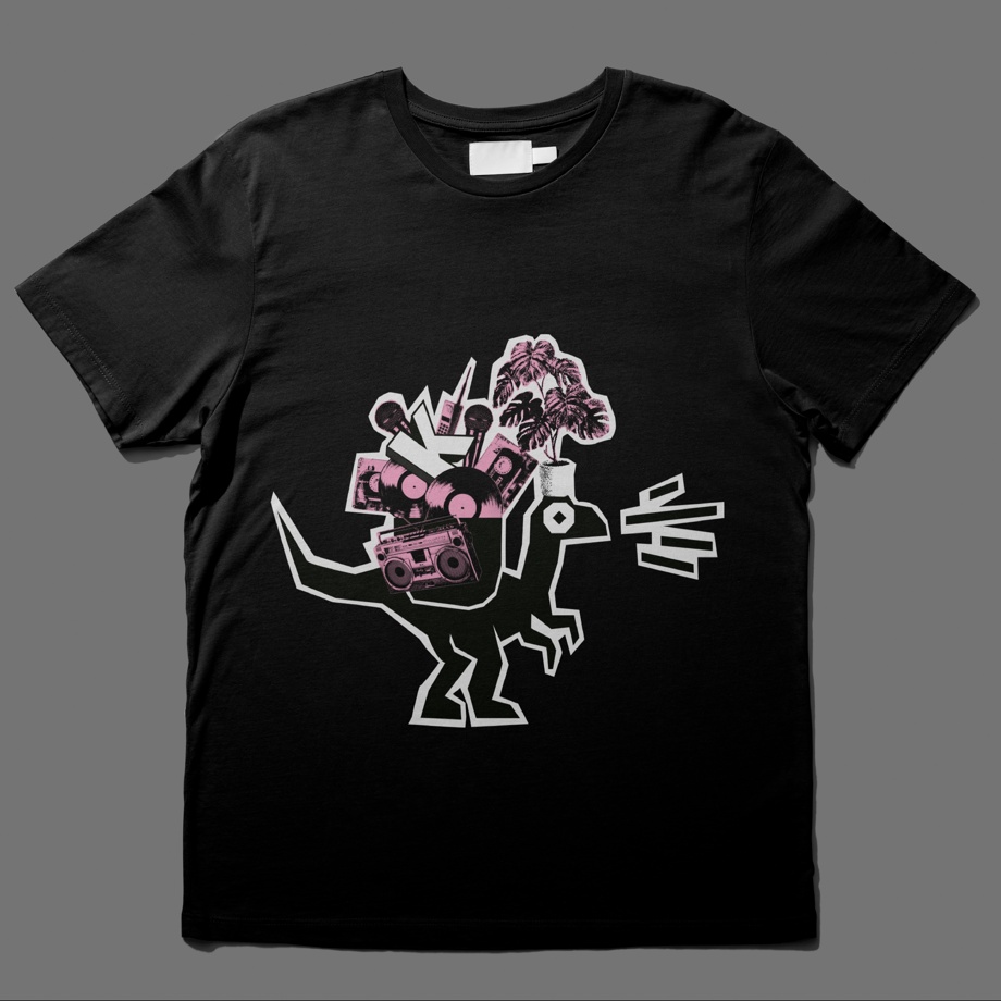 T-Shirt: Zügel-Dino (schwarz)