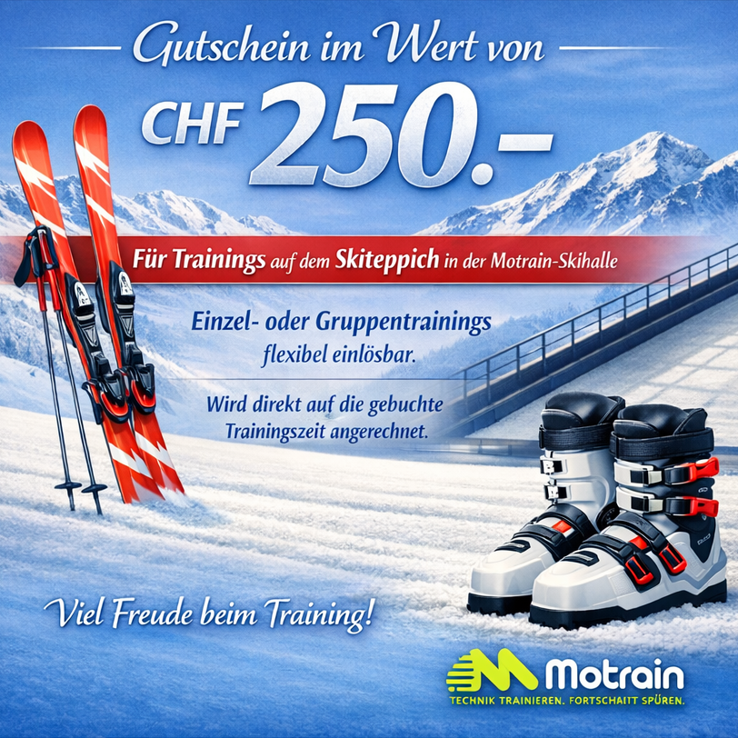 Gutschein CHF 250 – Skiteppich‑Training