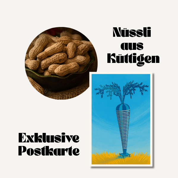 Küttiger Erdnüsse mit Postkarte