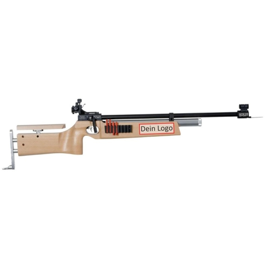 Firmenlogo auf Gewehrschaft