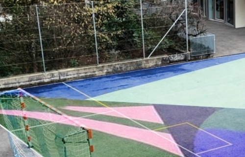 Projekt Pausenplatz Bodengestaltung Schule Walkermatte Biel