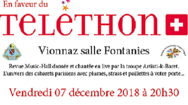  Revue Music-Hall en faveur du Téléthon le 7 décembre 2018 