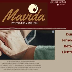 Namentliche Erwähnung auf unserer Spendentafel auf der MAVIDA-Homepage