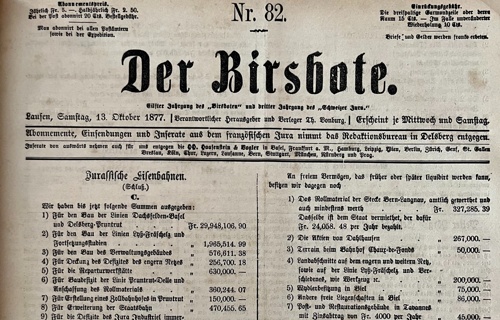 Zeitungsdigitalisierung Birsbote Birsthaler