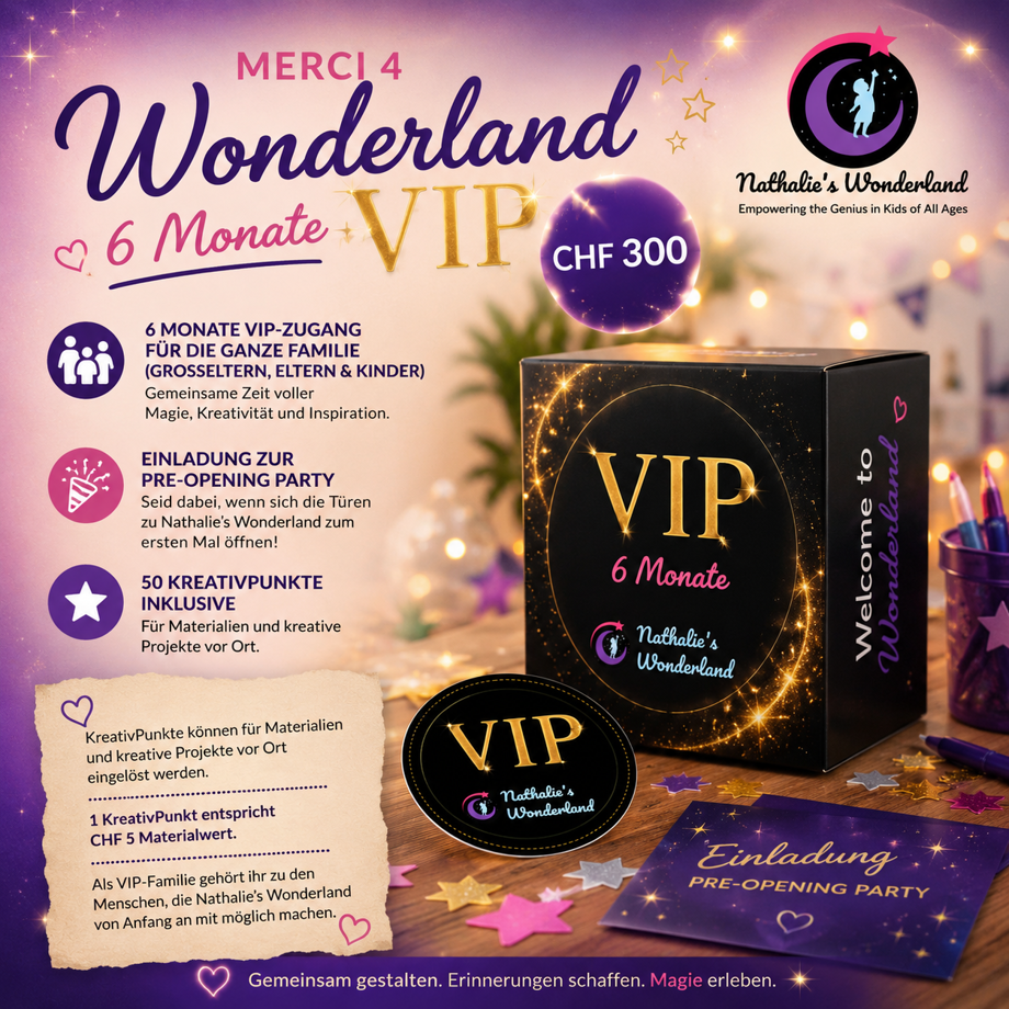Wonderland VIP – 6 Monate – CHF 300