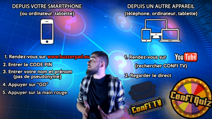 Soutenez le Confi'Quiz - Le Quiz interactif de votre région!