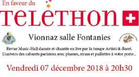Revue Music-Hall en faveur du Téléthon le 7 décembre 2018