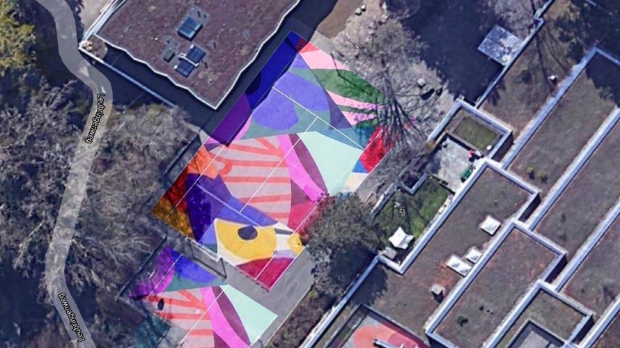 Projekt Pausenplatz Bodengestaltung Schule Walkermatte Biel