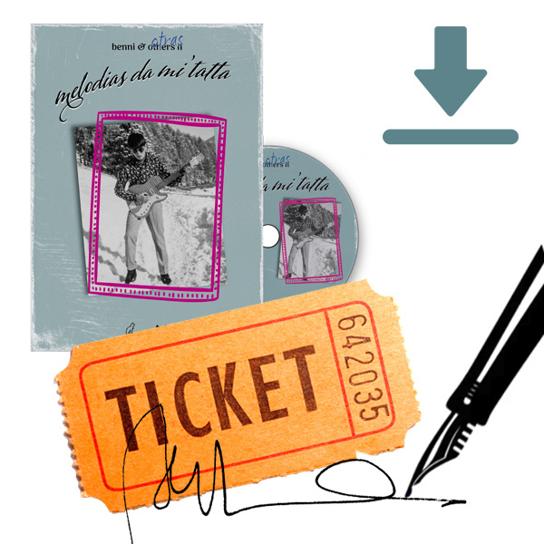 Signiertes Album mit Download-Link und Einladung zur Vernissage