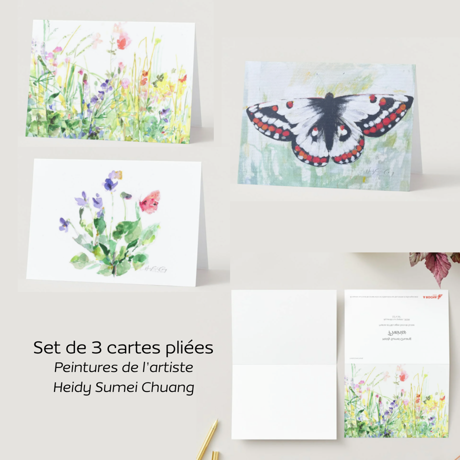 Lot de 3 cartes artistiques