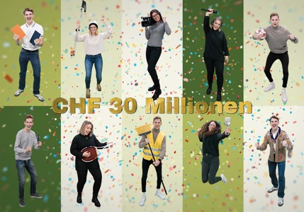 Hoch die Hände für über CHF 30 Millionen Spenden!
