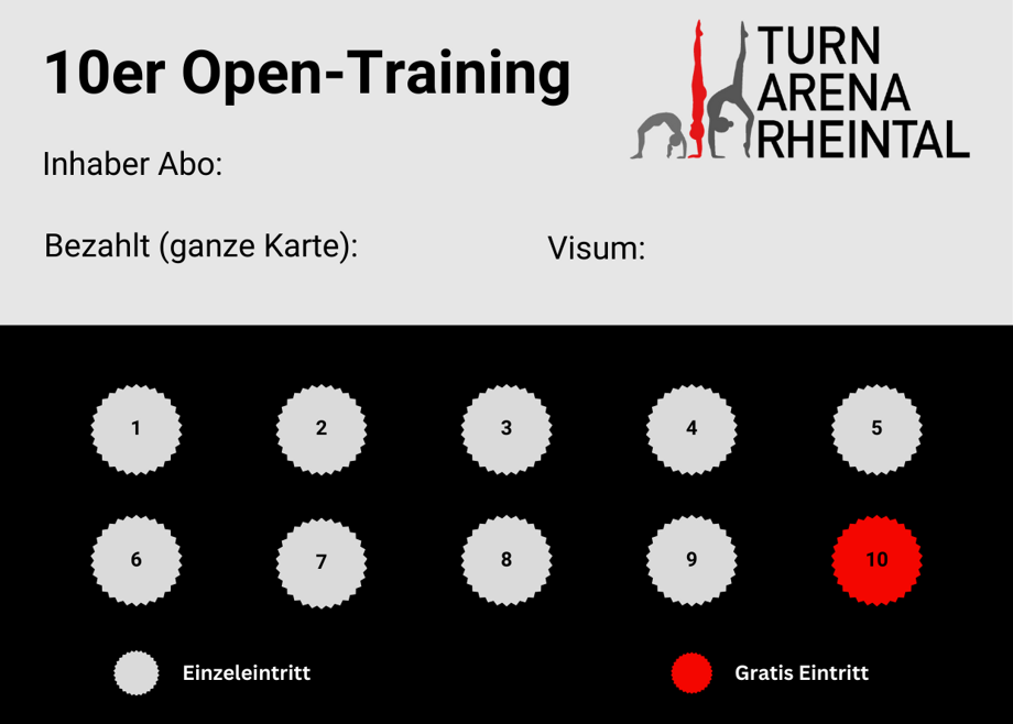 Angebot Turnarena Rheintal: 10er Abo Open-Training